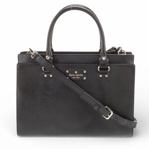 kate spade New York Durham Wellesley Black Pebble Leather with Adjustable Strap